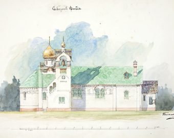 Эскиз В. Поленова церкви в Кологривском училище_ фото с сайта lavrus.tretyakov.ru