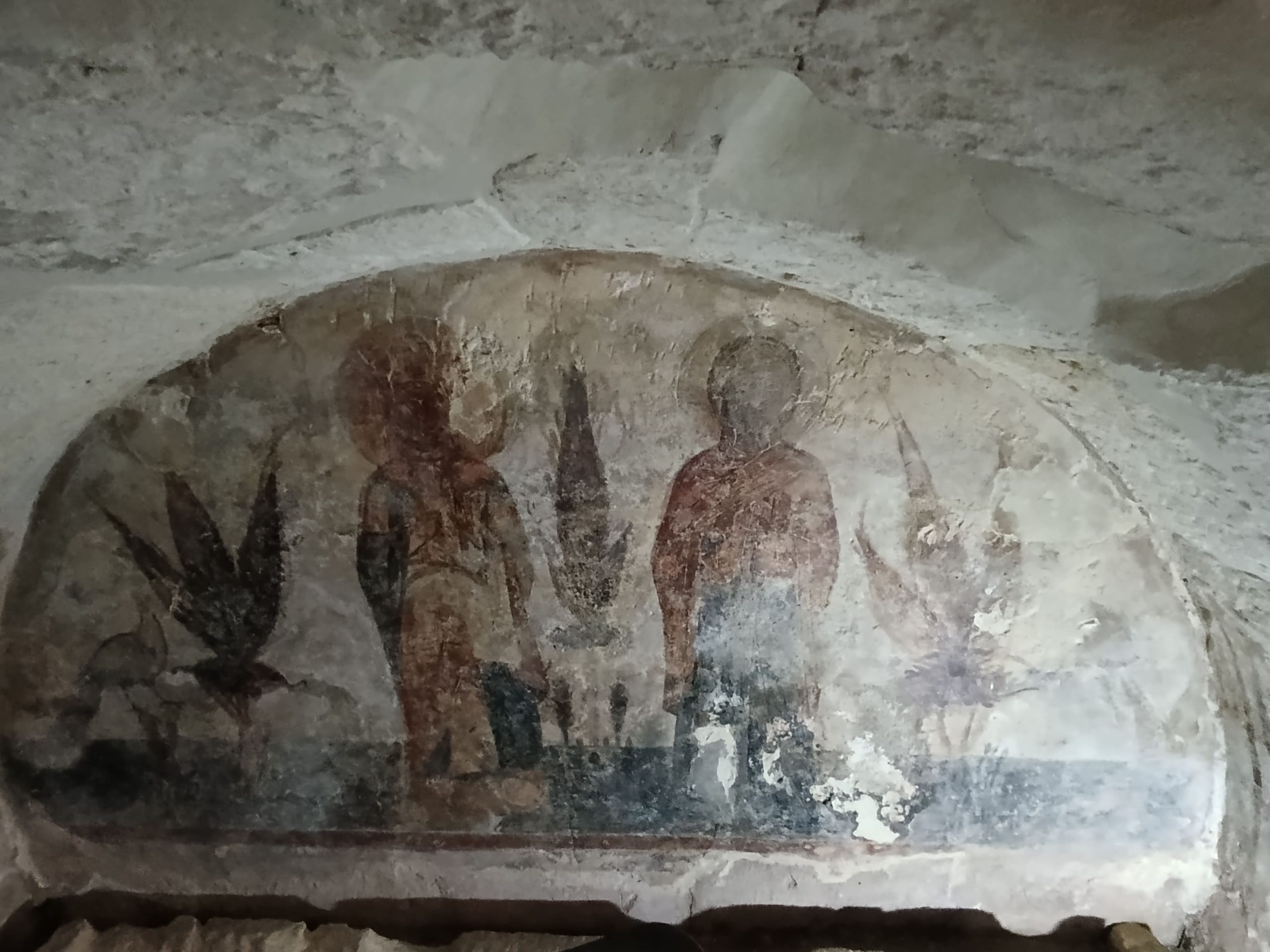 Фреска XII в. Святые жены среди райского сада. Справа мученица Мария — покровительница княгини Марии, жены князя Бориса