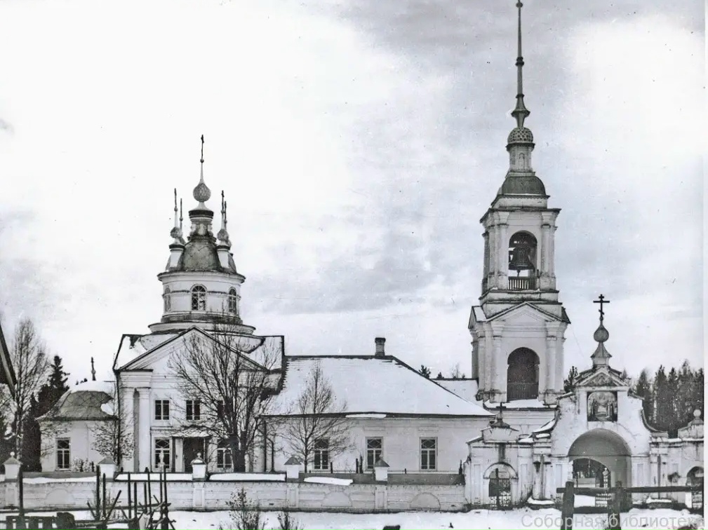 Черно-белое фото храма Николы на Быстрых в Буйском районе с сайта Соборная библиотека